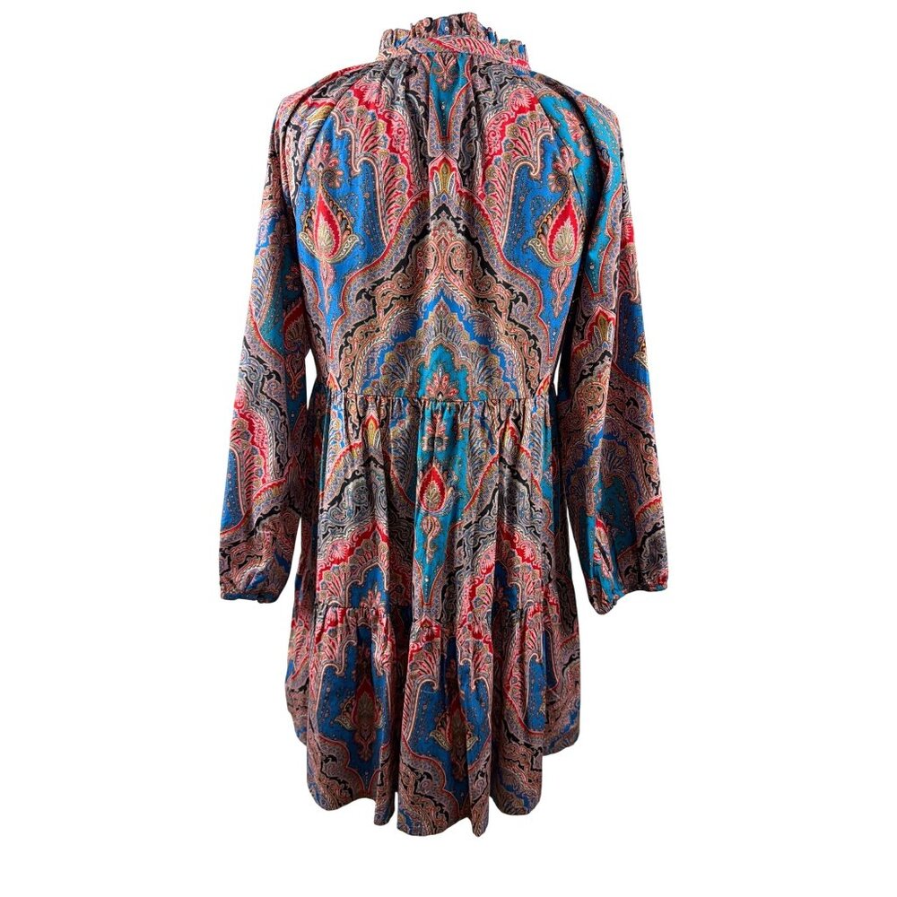 J.Crew Rebecca Ratti Mediterranean Paisley Poplin Dress Size L - Picture 4 of 16